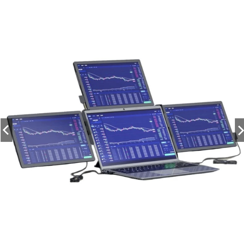 13.3 14 inch Triple Portable Monitor Triple Laptop Screen Extender Dual 13.3inch 1080P LCD monitors 