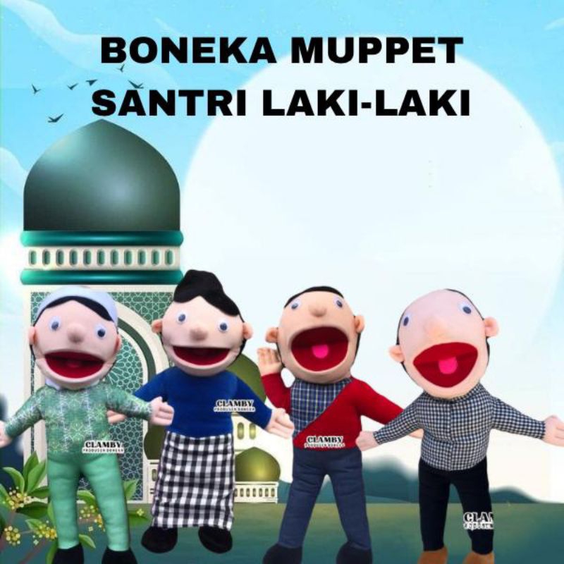 ￼Boneka Ventriloquist Muppet Santri Anak Laki-Laki /Boneka Muppet Cablak Donggeng