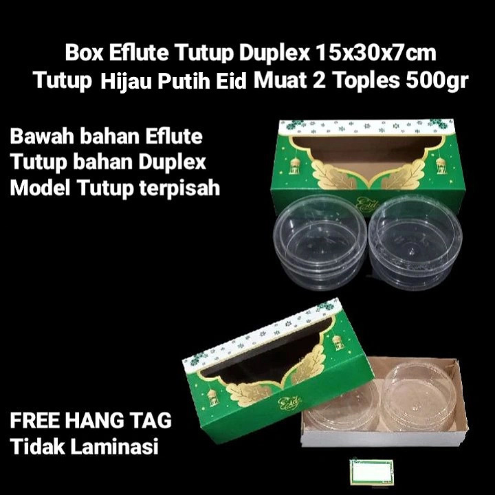 

Dus Packaging Toples 500gr Muat 2 15x30x7 Cm Hijau