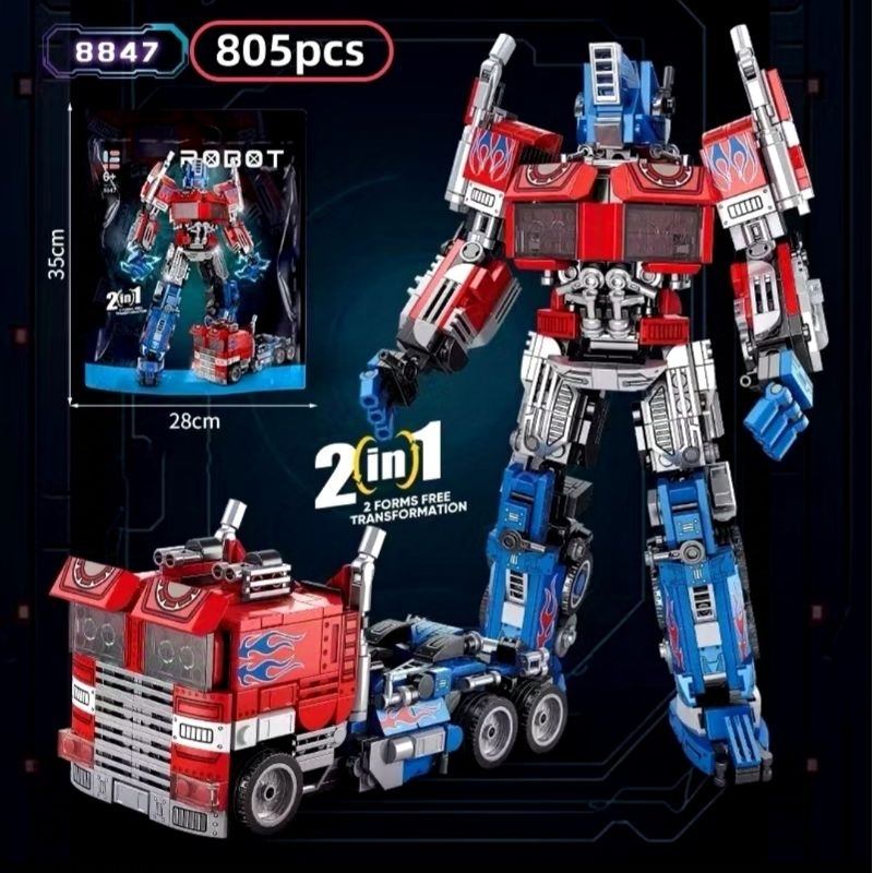 Mainan Lego Optimus Prime & Bumblebee,Mainan Lego 2in1