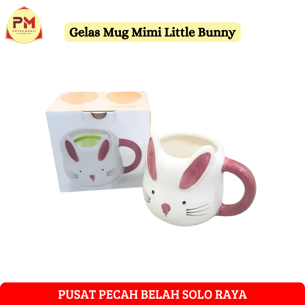 Gelas Mug Mimi Little Bunny 500ml | Gelas Mug Kelinci | Gelas Mug Keramik | Mug Lucu | Mug Kelinci