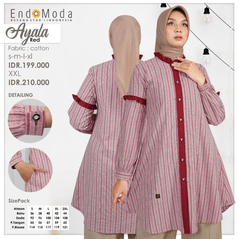 ENDOMODA TUNIK AYALA MAROON DAN BLACK