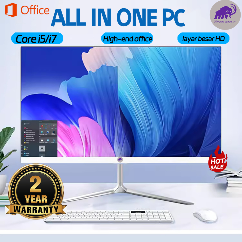 MA Komputer Full Set PC All-in-One  Baru, Prosesor Core i3/i5/i7, RAM 8G/16G, SSD ,19/22/24/27 Inch 