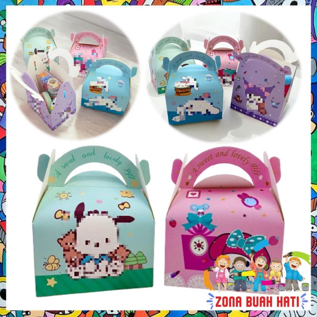 

ZBH Goodie Bag Motif Kartun Paper Bag Snack Karakter Kotak Souvenir Kado Ulang Tahun Hampers Mini Lucu Tas Snack Candy Anak-Anak