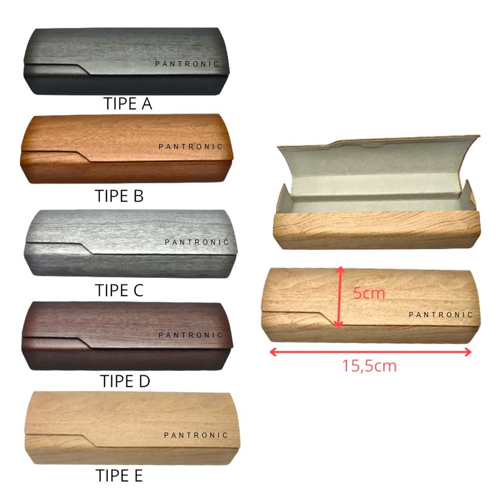 Pantronic Kotak Kacamata Motif Kayu Tempat Kacamata Aesthetic Box Kacamata Sunglasses P205