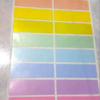 

Label nama anti air sticker waterproof Polos Pastel
