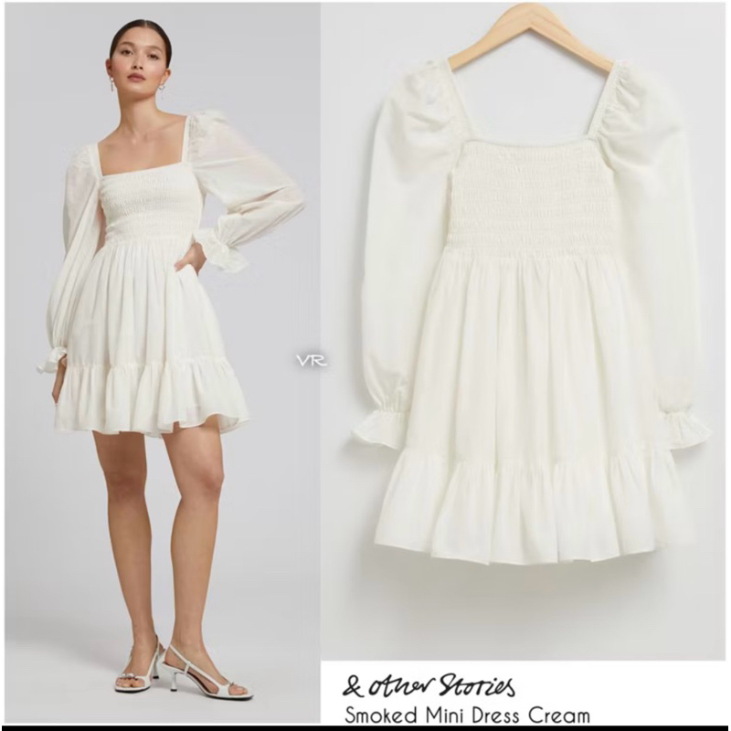 &Other Stories OS Smocked Puff Sleeve dress