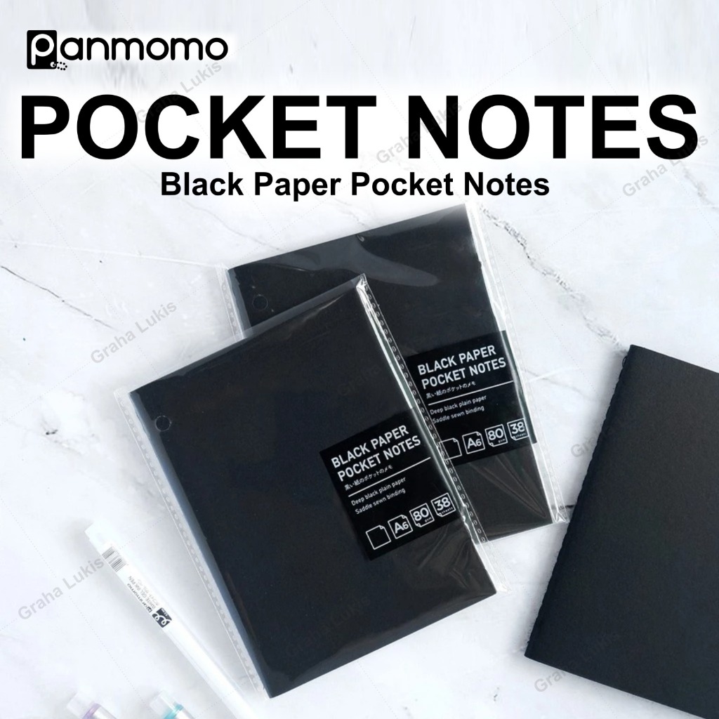 

PANMOMO Black Paper Pocket Notes A6 80gsm