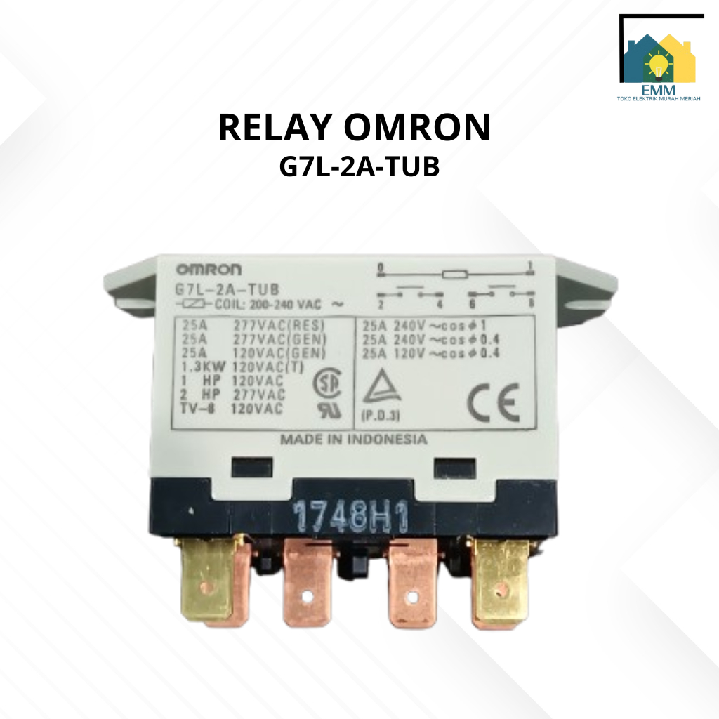 Relay OMRON G7L-2A-TUB Coil 200-240VAC
