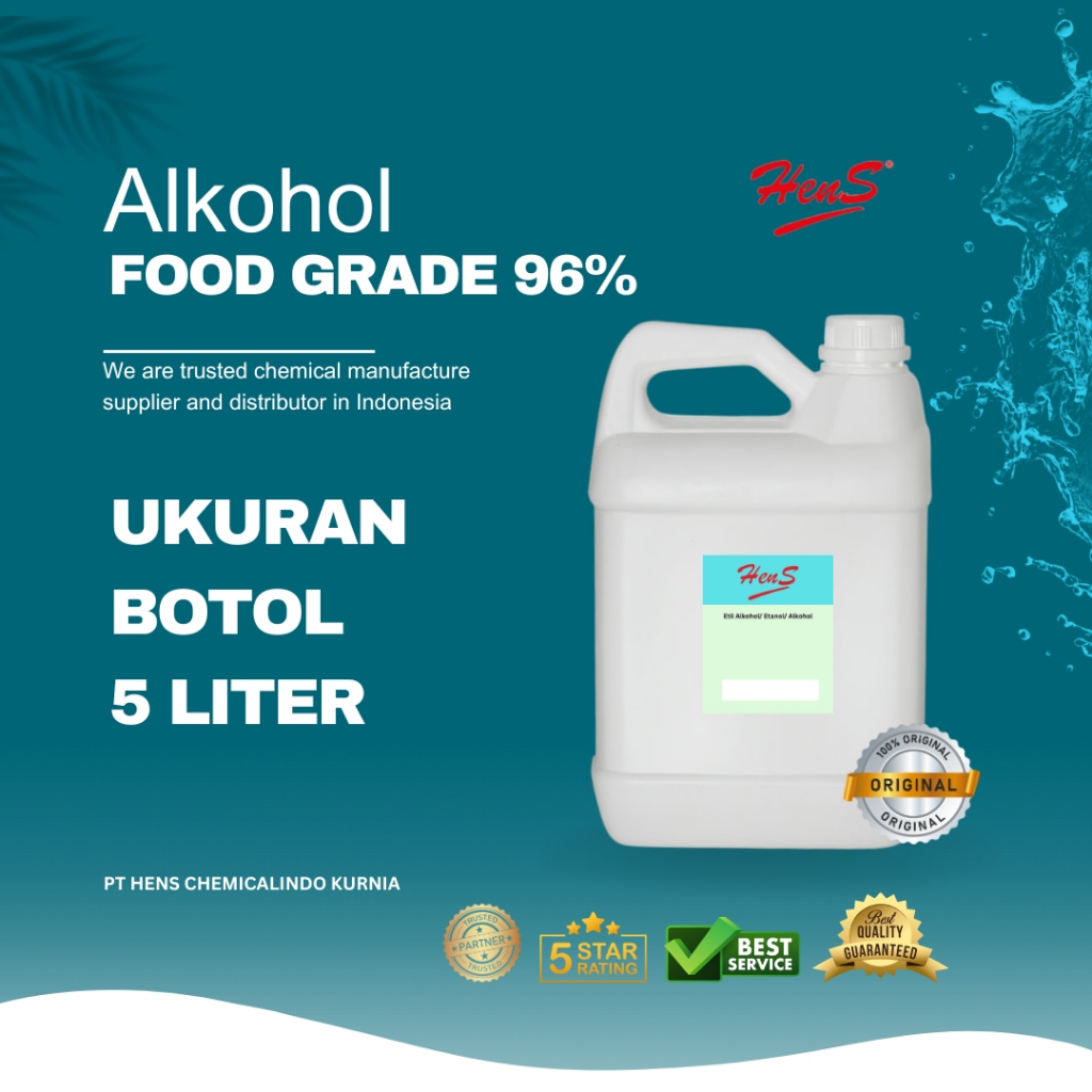 Alkohol Food Grade 96% Alkohol Food Grade 70% 5 LITER ORIGINAL