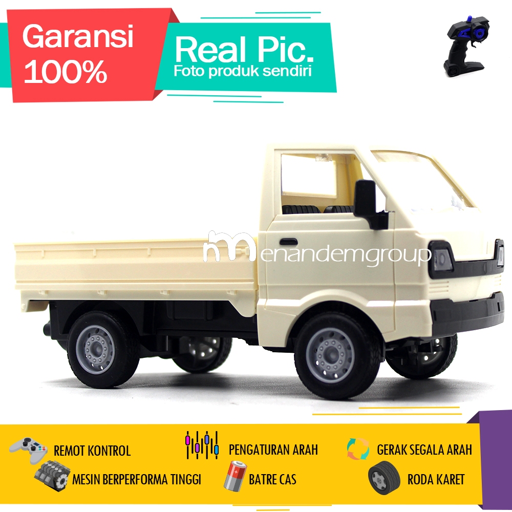 Mainan Mobil Offroad Remot Kontrol RC Susuki Pick Up Telolet Klakson Mania LED Asep Batre Cas