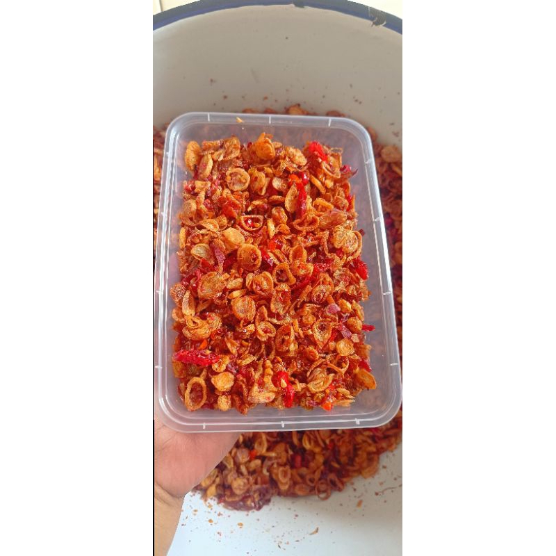 

(JUMBO) Sambal Bawang Goreng Kering sambal tabur sambal kriuk terasi bawang kemasan tinwall 500 ml 130 gr