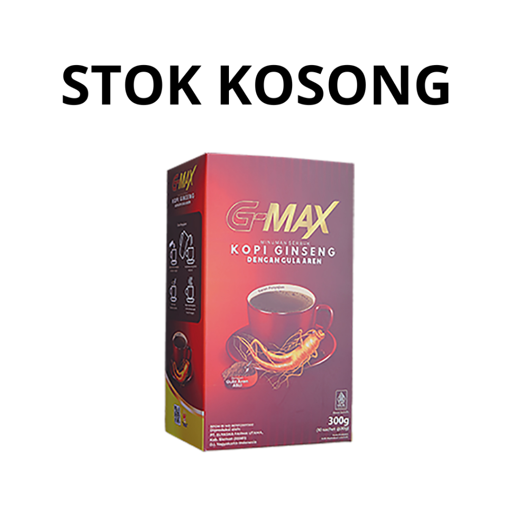 

KOPI G-MAX Minuman Kopi Gingseng Penambah Stamina 1 Box isi 10 sachet Original