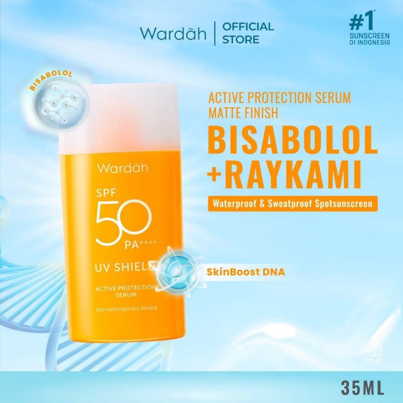 SUNSCREEN WATERPROOF WARDAH UV SHIELD ACTIVE PROTECTION SERUM SPF50 (35ml)