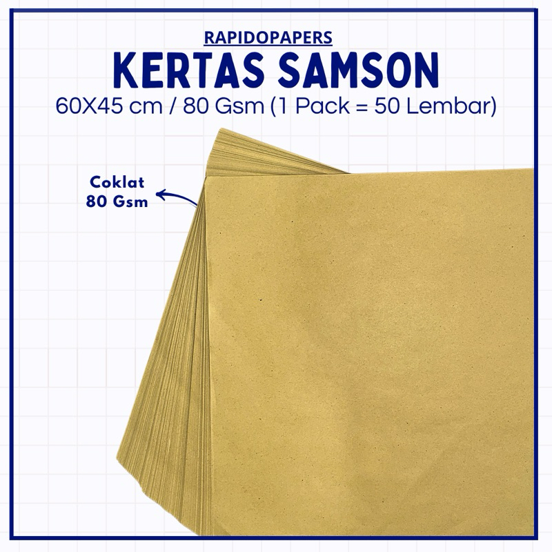 

[ 50 Lembar ] uk 60 x 45 cm Kertas Samson bungkus 80 gram