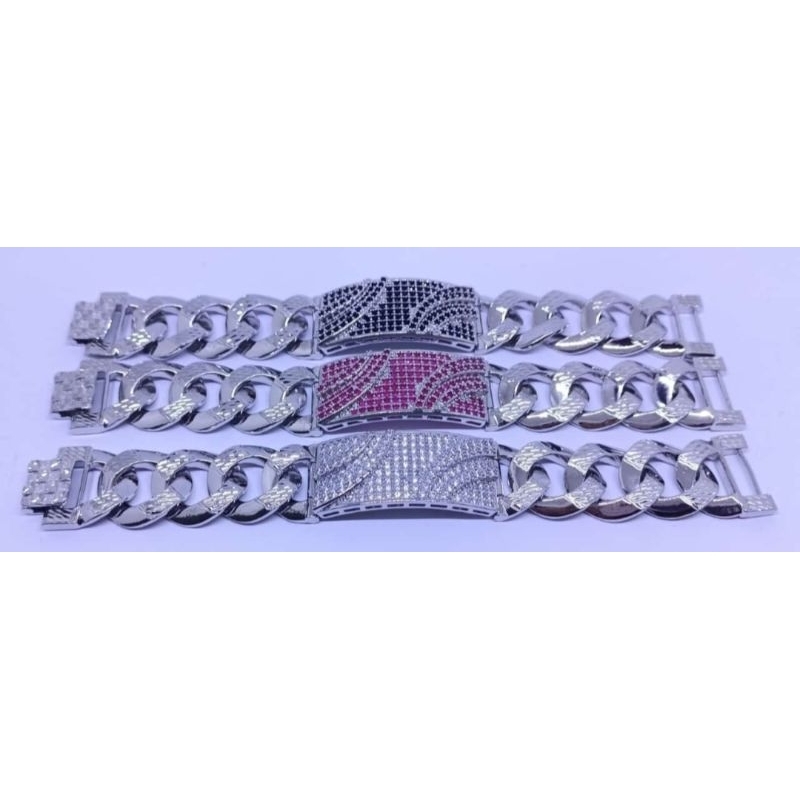 gelang rantai wanita plat permata