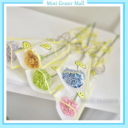 

Plastik buket bunga instan single flower buket motif emoji SF27