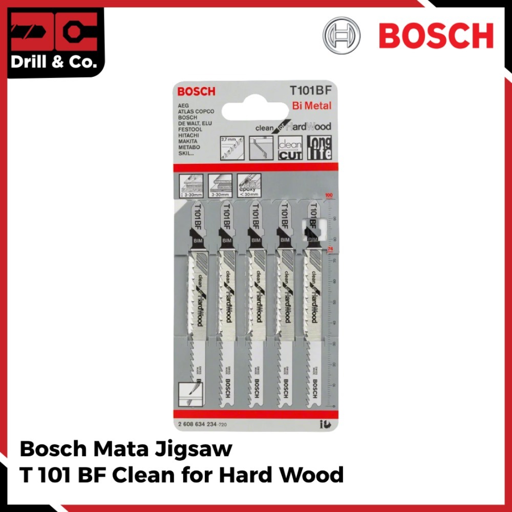 Bosch T 101 BF Jigsaw Blade / Mata Gergaji Kayu Keras Clean