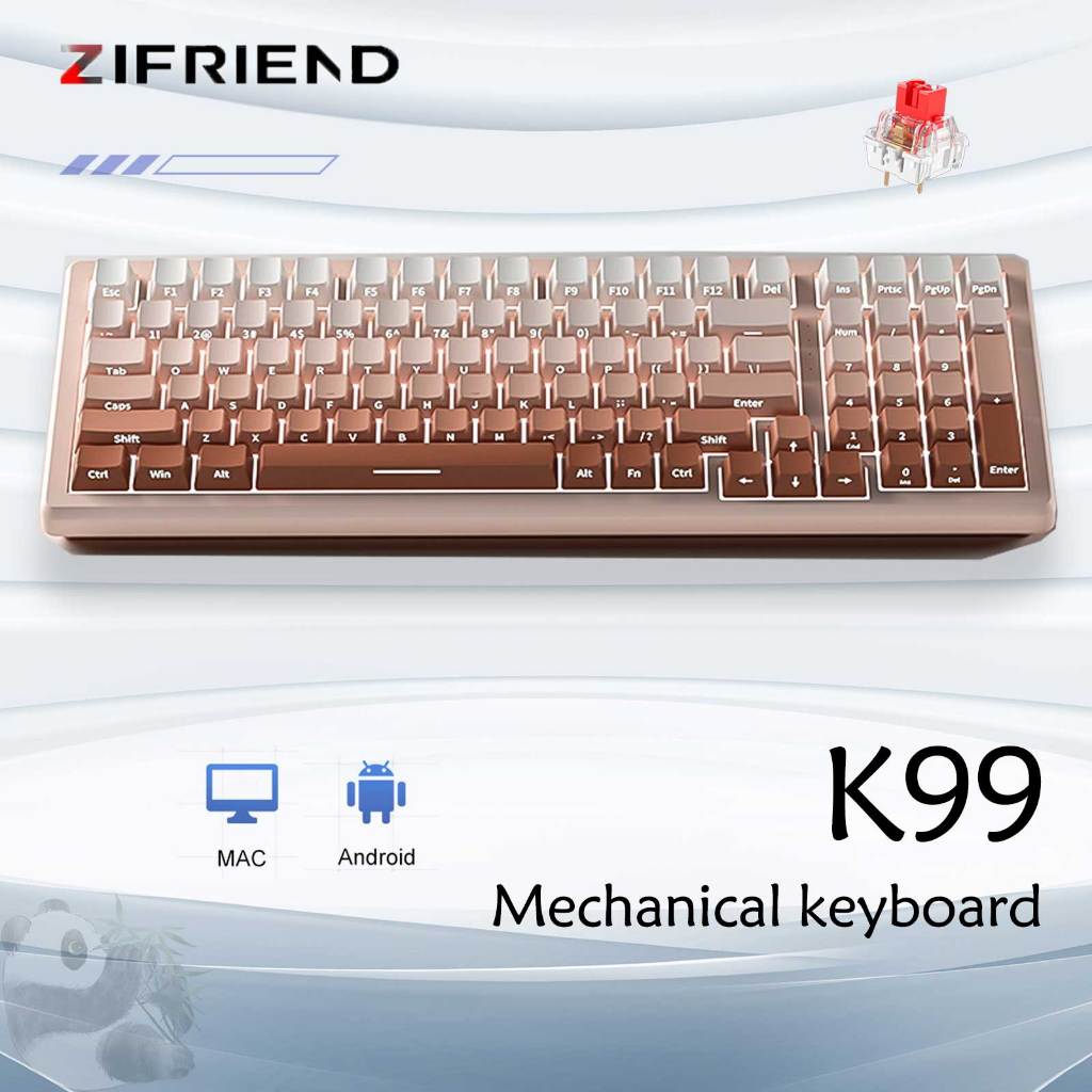 ZIFRIEND K99/K82 Swappable Mechanical Keyboard 82/99 Keys Wired Gaming Keyboard