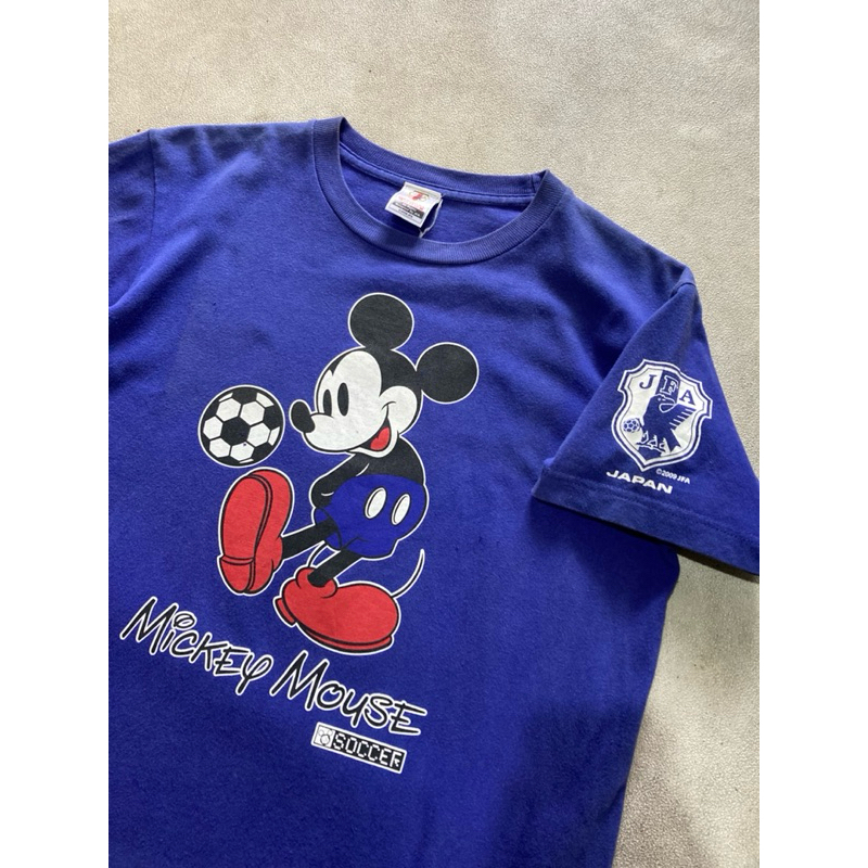 kaos vintage anime kartun mickey mouse x JFA japan official goods second