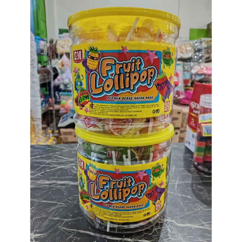 

FRUIT LOLLIPOP PERMEN KERAS ANEKA RASA 1 TOPLES