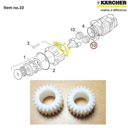 Karcher Motor Planet Wheel Gear Plastik Putih For K1 K2 K 2.350 K 2.360