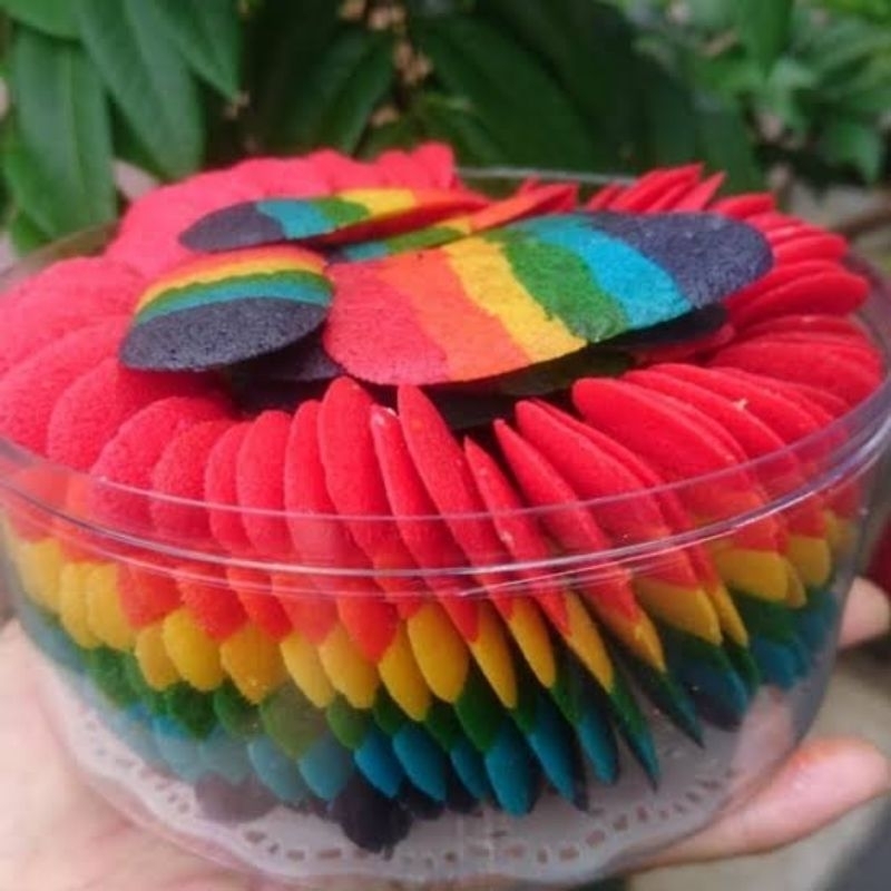 

Kue lidah Kucing Rainbow