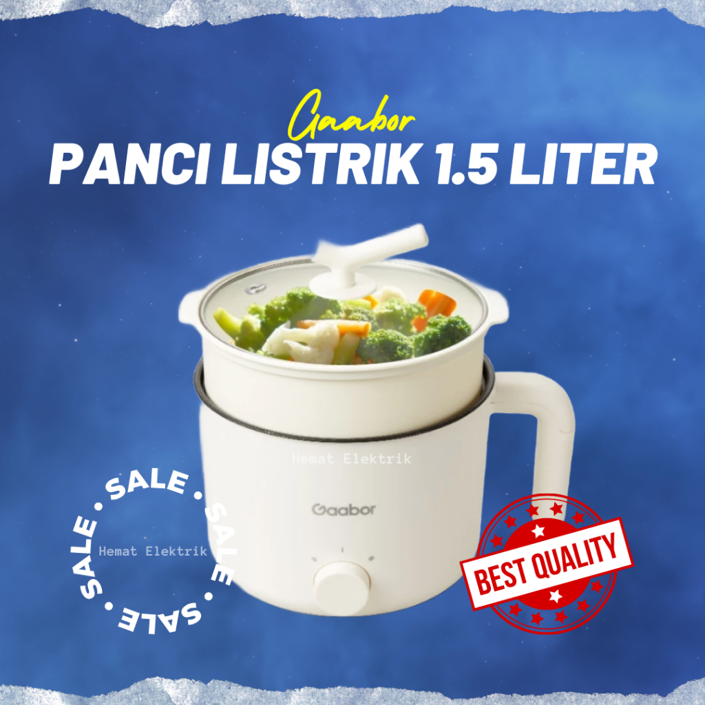 Panci Listrik Serbaguna Panci Elektrik Multifungsi Gaabor 5 in 1 Anti Lengket