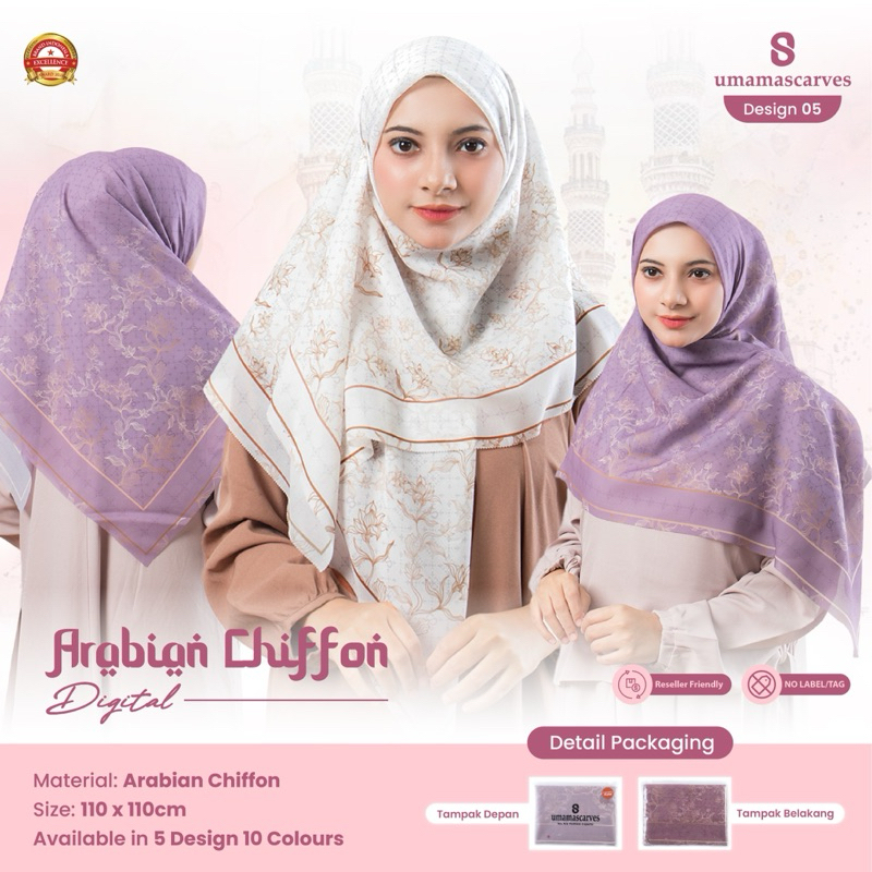 umama arabian chiffon hijab segi empat kerudung persegi