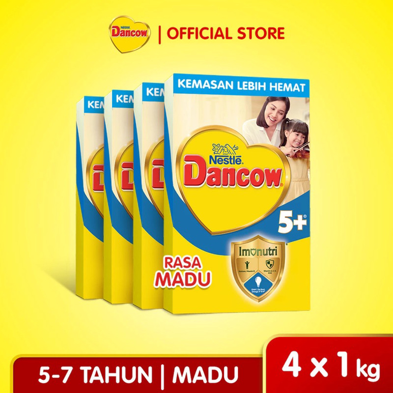 

Dancow 5+ Madu 1kg (Usia 5-7tahun) Susu Formula Pertumbuhan Anak usia 5 sampai 7 tahun x 4 Box