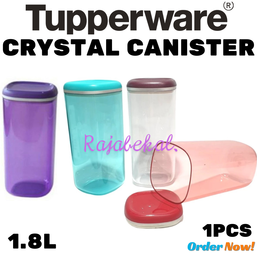 PROMO Tupperware  Crystal Canister // Bamboo Glass Jar // Bamboo Clear Storage