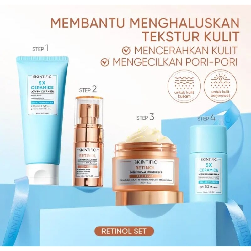 SKINTIFIC PAKET RETINOL  4PCS