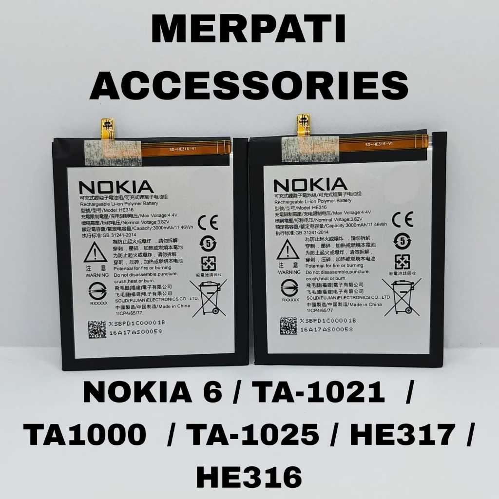 BATERAI/BATRAI/BATRE/BATTERY NOKIA 6 / HE316 / HE317 / TA-1021 / TA-1025