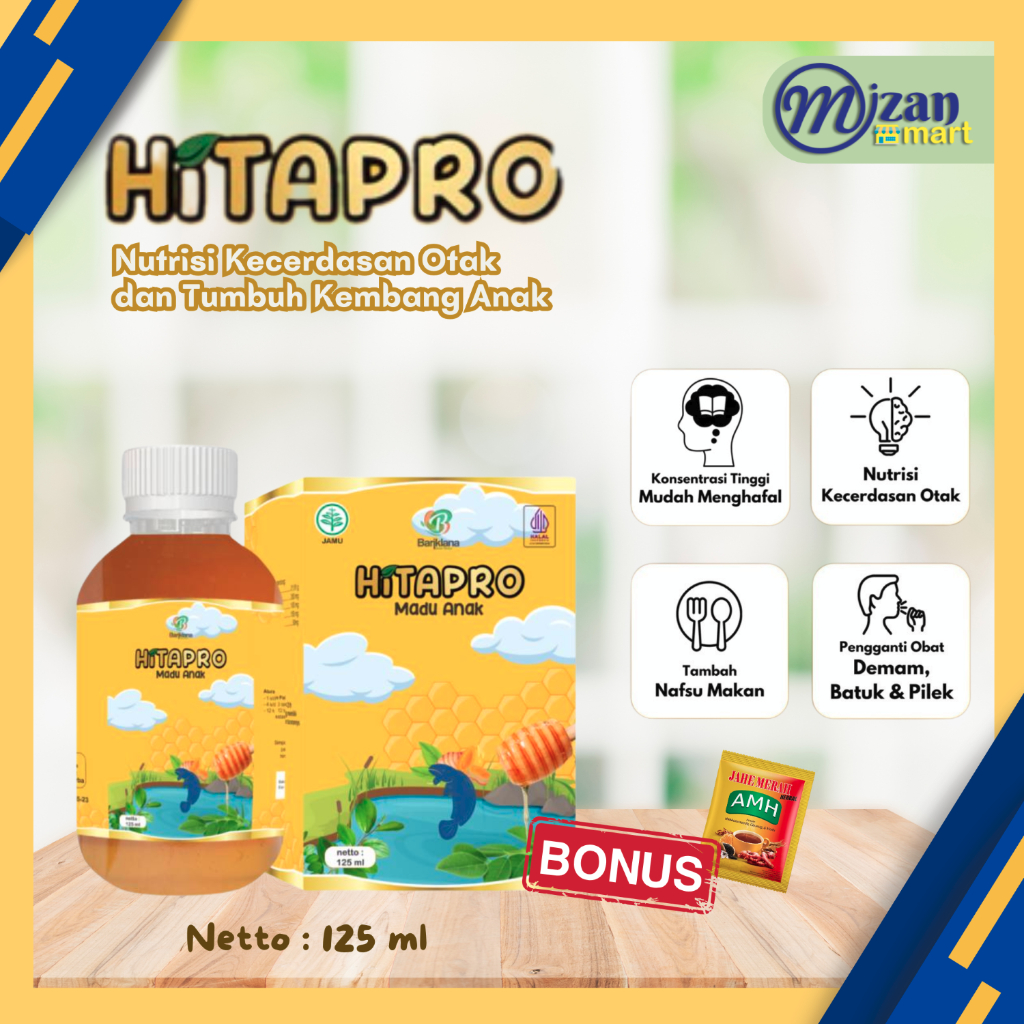HITAPRO Madu Anak Plus Probiotik + Herba Nutrisi Kecerdasan Otak & Tumbuh Kembang Anak Bariklana