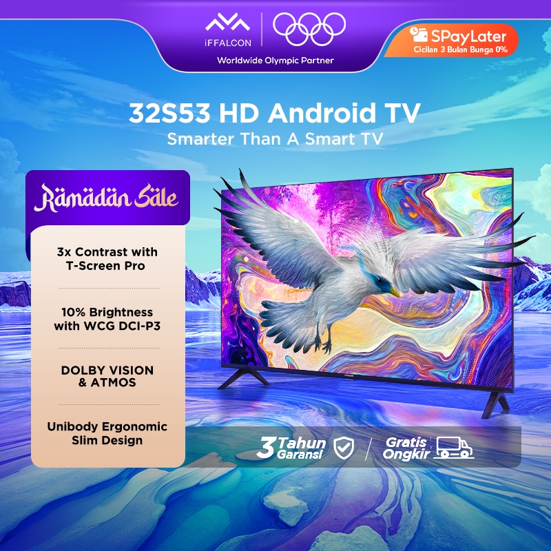 [FLASH SALE] TCL iFFALCON 32 inch Smart HD TV - Android 11 - Google Play/Netflix/YouTube - WiFi - NE