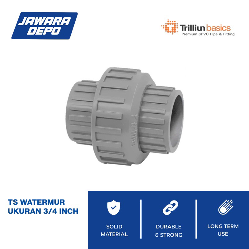 Jawara Depo - Sambungan Pipa / Fitting PVC uPVC Trilliun Watermur Water Mur Socket 3/4 Inchi