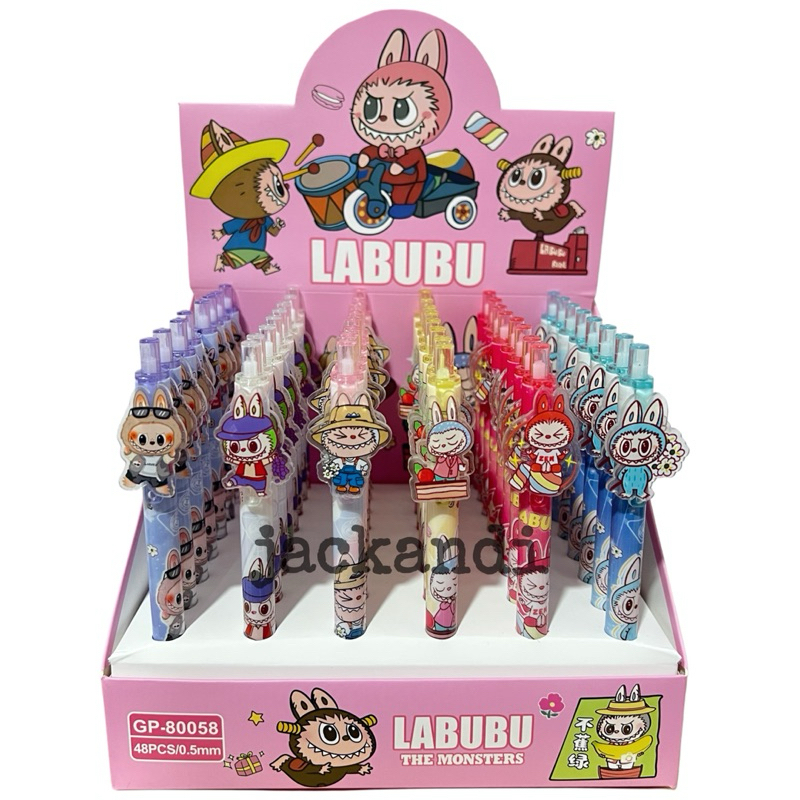

Pulpen Labubu Cetek Karakter Akrilik Pen Anak Gel Lucu Kartun 0.5mm