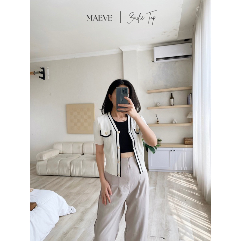 [ maeve ] ZADIE TOP - Atasan wanita lengan pendek premium knit rajut super strech nyaman