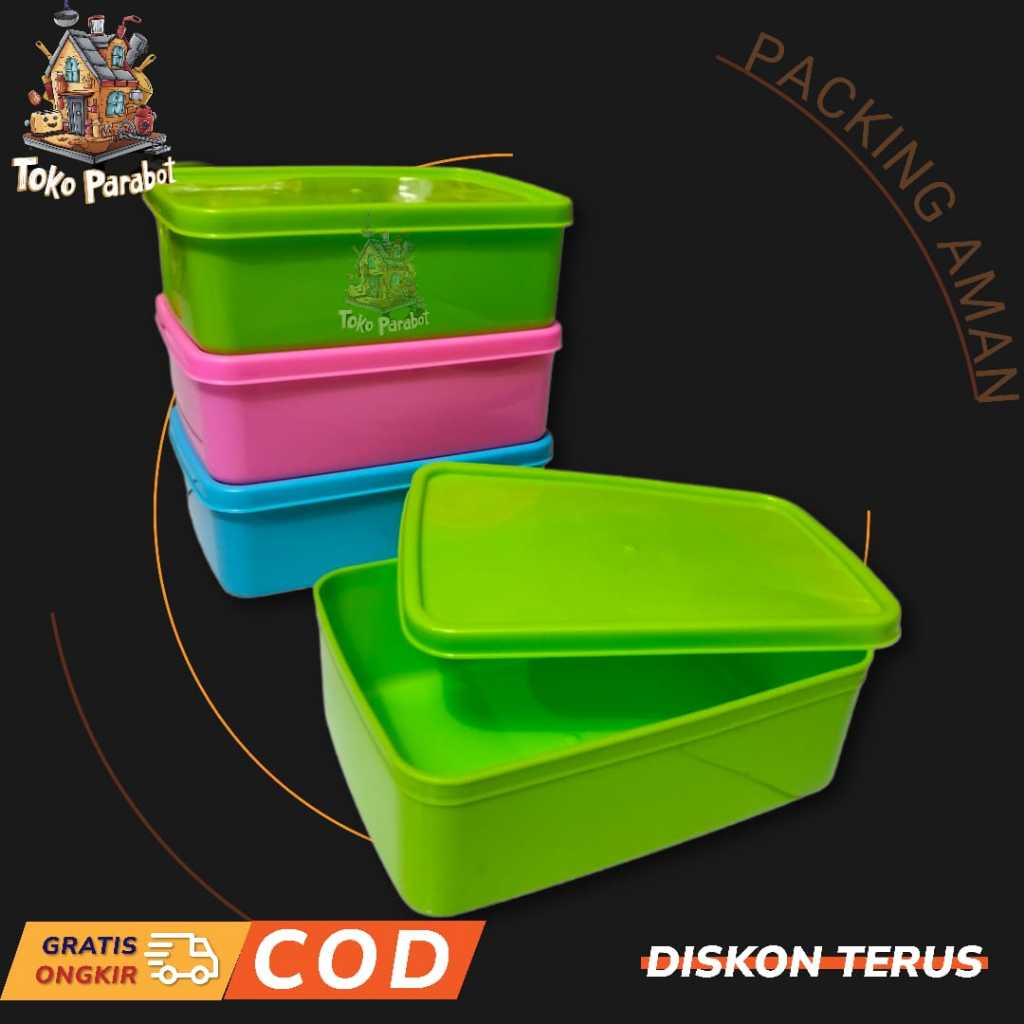 Lunch box tempat penyimkanan kotak misting makanan plastik tebal