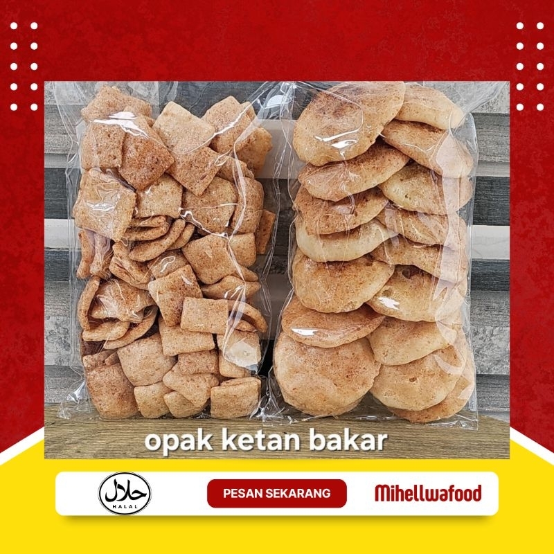 

Opak ketan bakar kotak dan bulat 150 gram