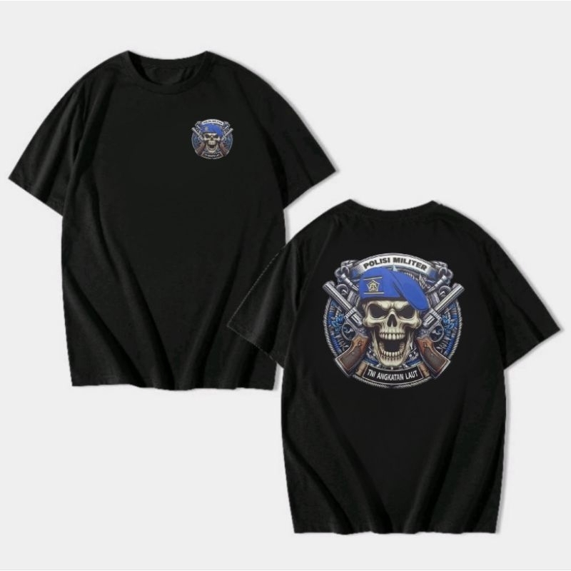 KAOS POLISI MILITER TNI ANGKATAN LAUT SKULL BLUE NEW