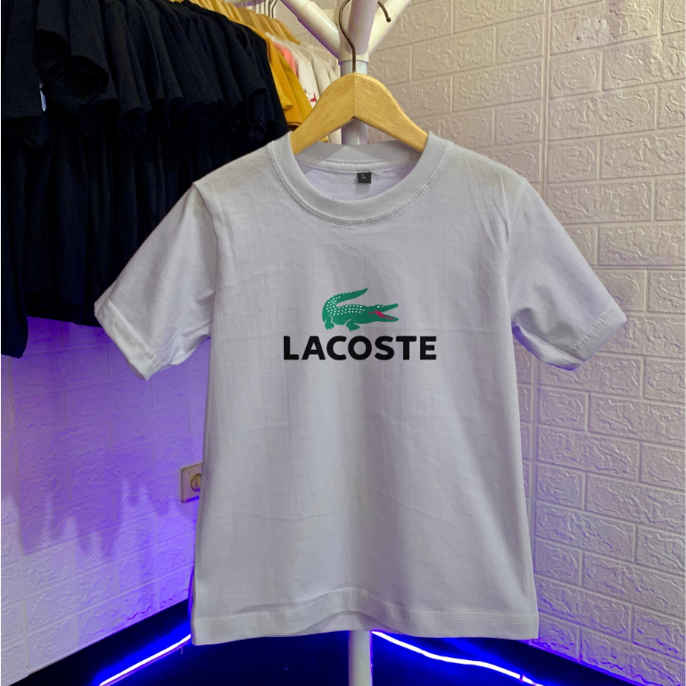 Kaos Anak Laki-Laki Perempuan Termurah LACOSTE 1-11 Tahun Cotton Combed 30s Baju Atasan Kekinian Uni