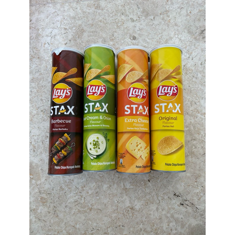 

[135g] Lays Stax Original / Lays Stax Truffle / Extra Cheese / Sour Cream & Onion / Barbecue BBQ Lays