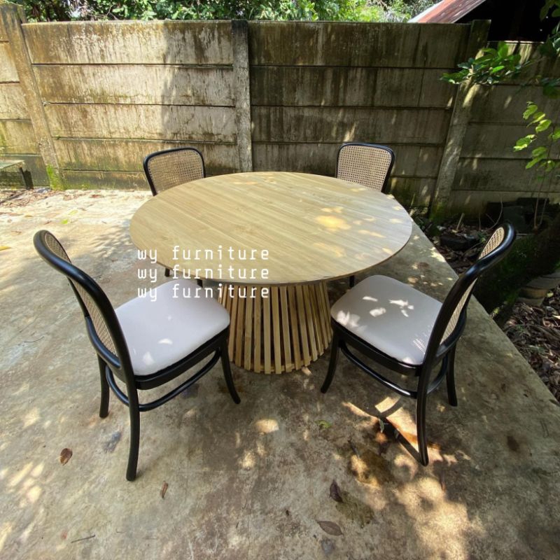 Meja makan set 4 kursi kayu jati - meja makan minimalis kayu jati - meja makan - kursi makan