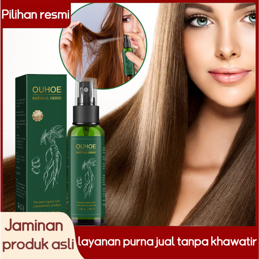 OUHOE Hair Tonic Ginseng 100ml Ginseng Hair Growth Serum Ginseng Hair Tonic Hair Care Penumbuh Rambu