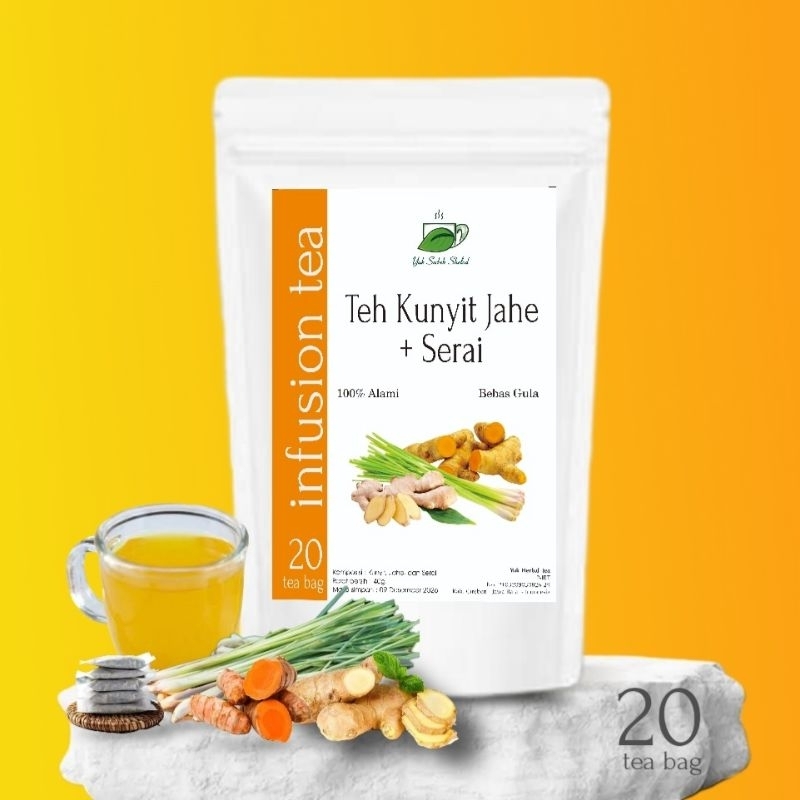 

TEH KUNYIT, JAHE & SERAI / TUMERIC, GINGER with LEMONGRASS TEA "yuk seduh botanikal