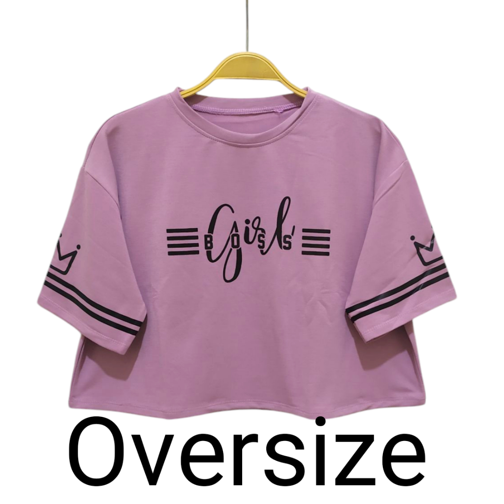 Crop Top Ld 120 Oversize Jumbo Lengan 3/4 Termurah