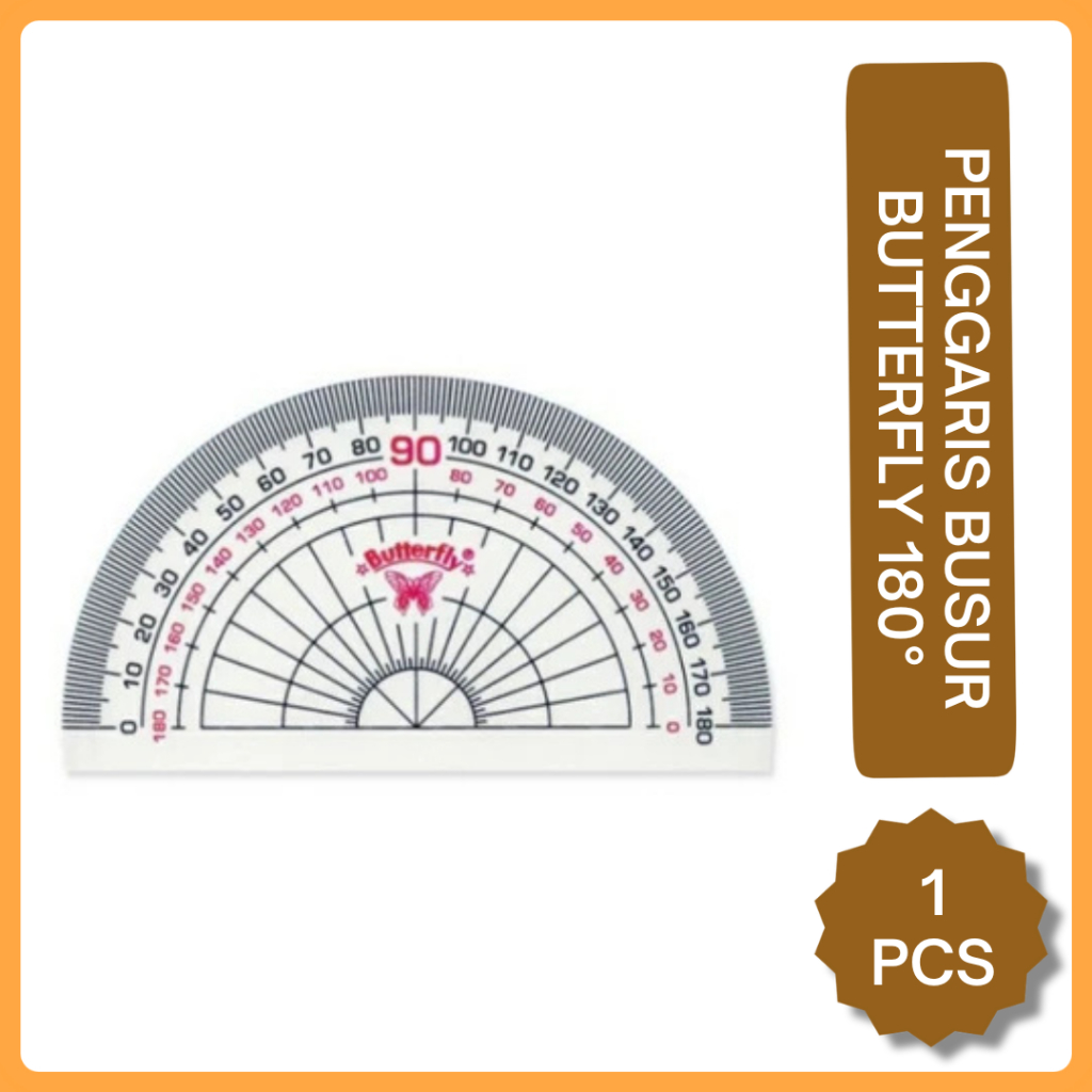 

Penggaris Busur Merek Butterfly Tebal 180° / Busur