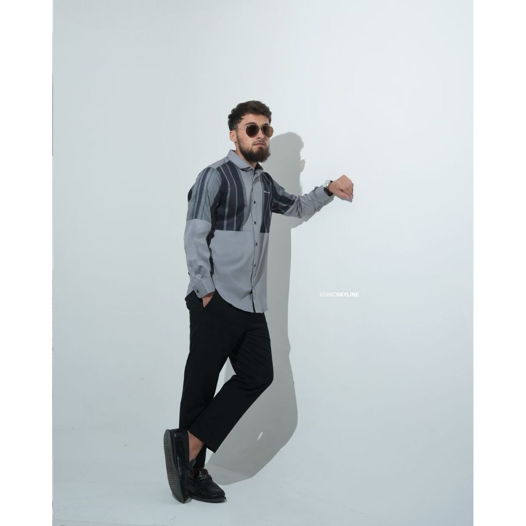 SAMASE U081 Kemeja Koko Skyline Lengan Panjang