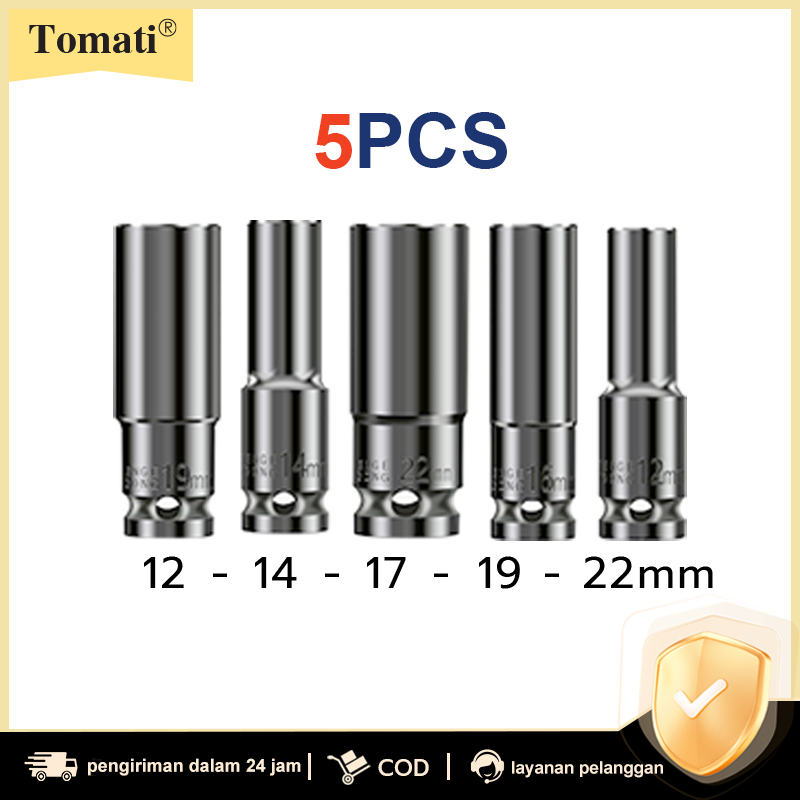 Tomati Mata Socket Extention Impact Socket 5 pcs 1/2 Inch - Impact Socket 12mm - 22mm